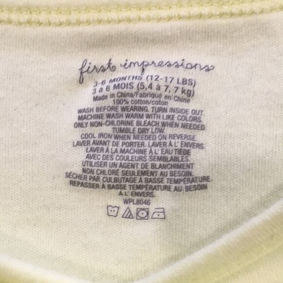 First Impressions Touched By Nature Baby Sz 3-6M Organic Bodysuit and Pants Set - Picture 4 of 11